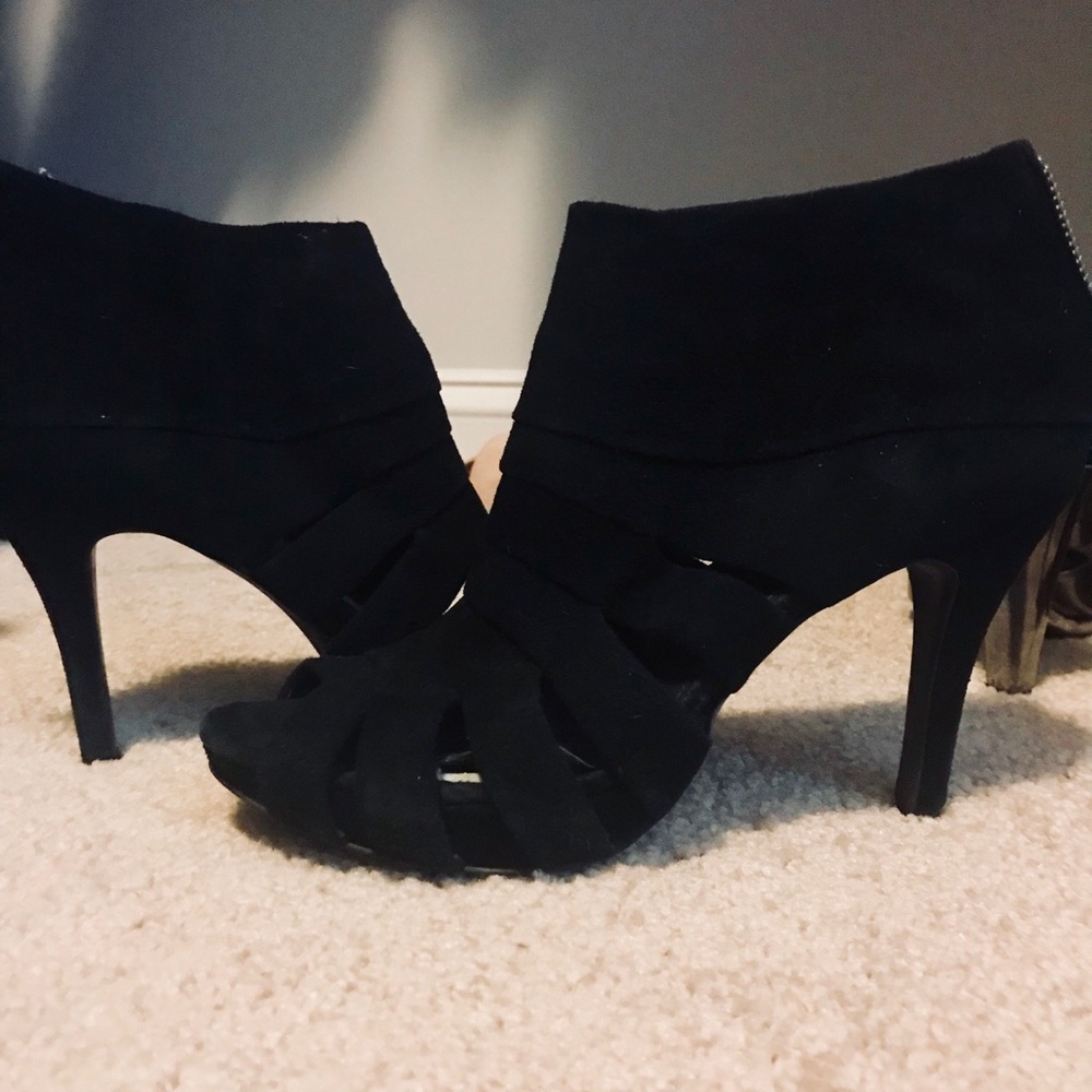 Sacha London Black Suede Cut-Out Bootie